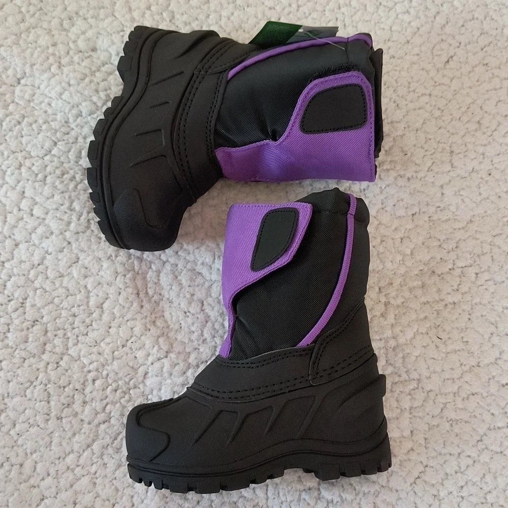 NWT Child's Purple/Black Itasca Snow Cat Winter Boots Size 6T